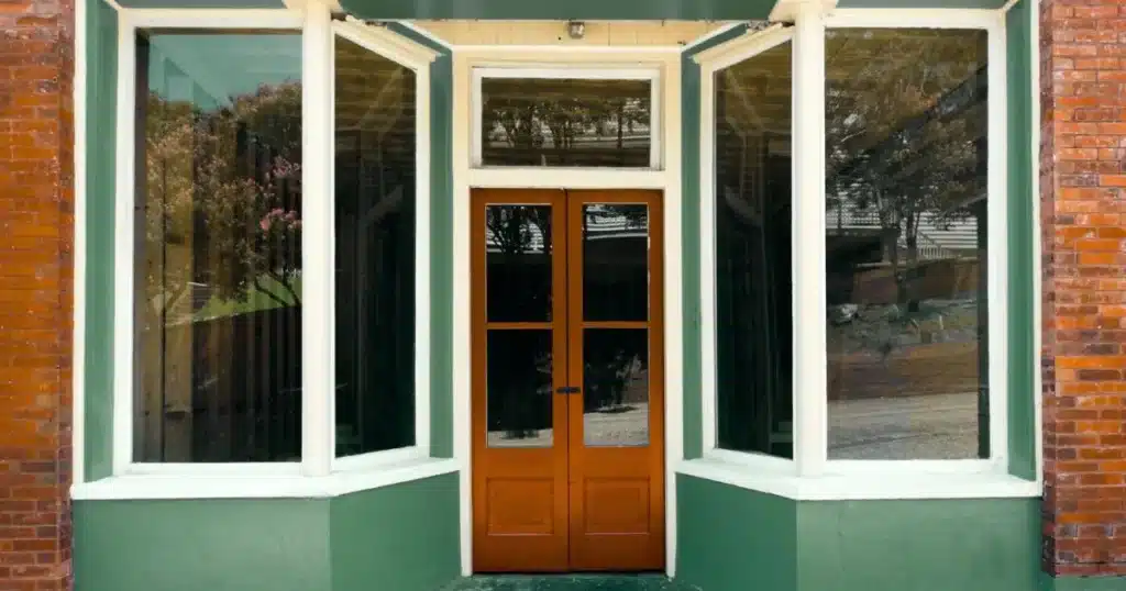 Storefront entrance representing a business online presence and web hosting